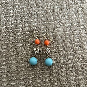 Elegant Gold and Turquoise Earrings